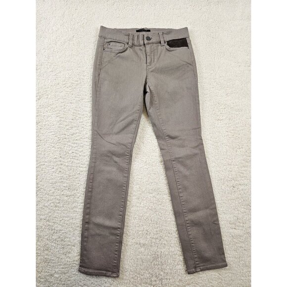 Ann Taylor Denim - Ann Taylor Jeans Women's 4 Petite Tan The Skinny Modern Fit Faux‎ Leather Pocket